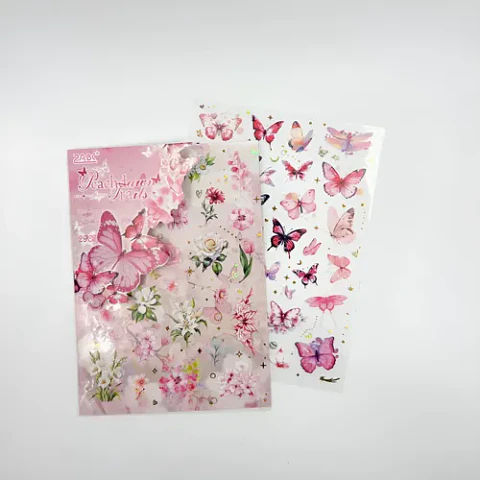 2 Láminas De Stickers / Pegatinas Mariposas Junk Journal