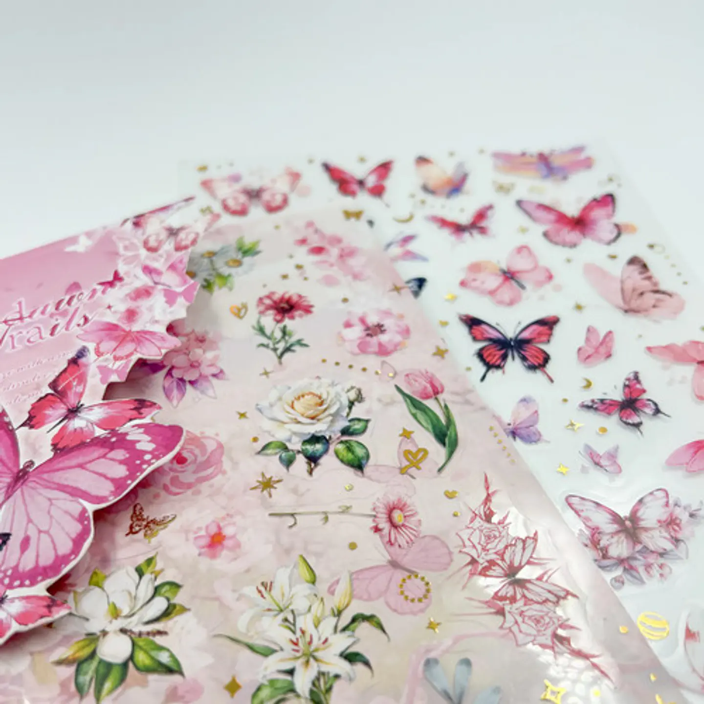 2 Láminas De Stickers / Pegatinas Mariposas Junk Journal 2