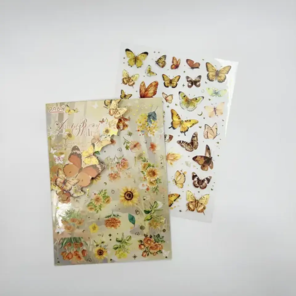 2 Láminas De Stickers / Pegatinas Mariposas Junk Journal 4