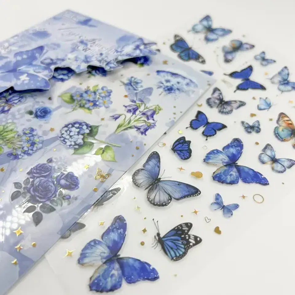 2 Láminas De Stickers / Pegatinas Mariposas Junk Journal 11