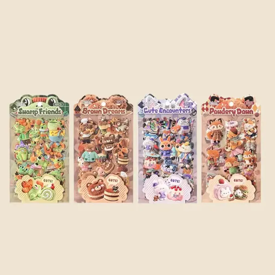 6 Láminas Stickers Pegatinas Animales Peluches Junkjournal 18
