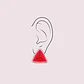 Aros Sankaku Rojo Y Rosado Con Detalles En Oro. Pendientes - Miniatura 5