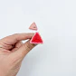 Aros Sankaku Rojo Y Rosado Con Detalles En Oro. Pendientes - Miniatura 6