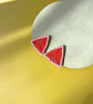 Aros Sankaku Rojo Y Rosado Con Detalles En Oro. Pendientes - Miniatura 8