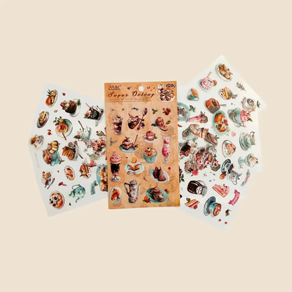 6 Láminas Stickers/pegatinas Para Junk Journal Y Journaling 1