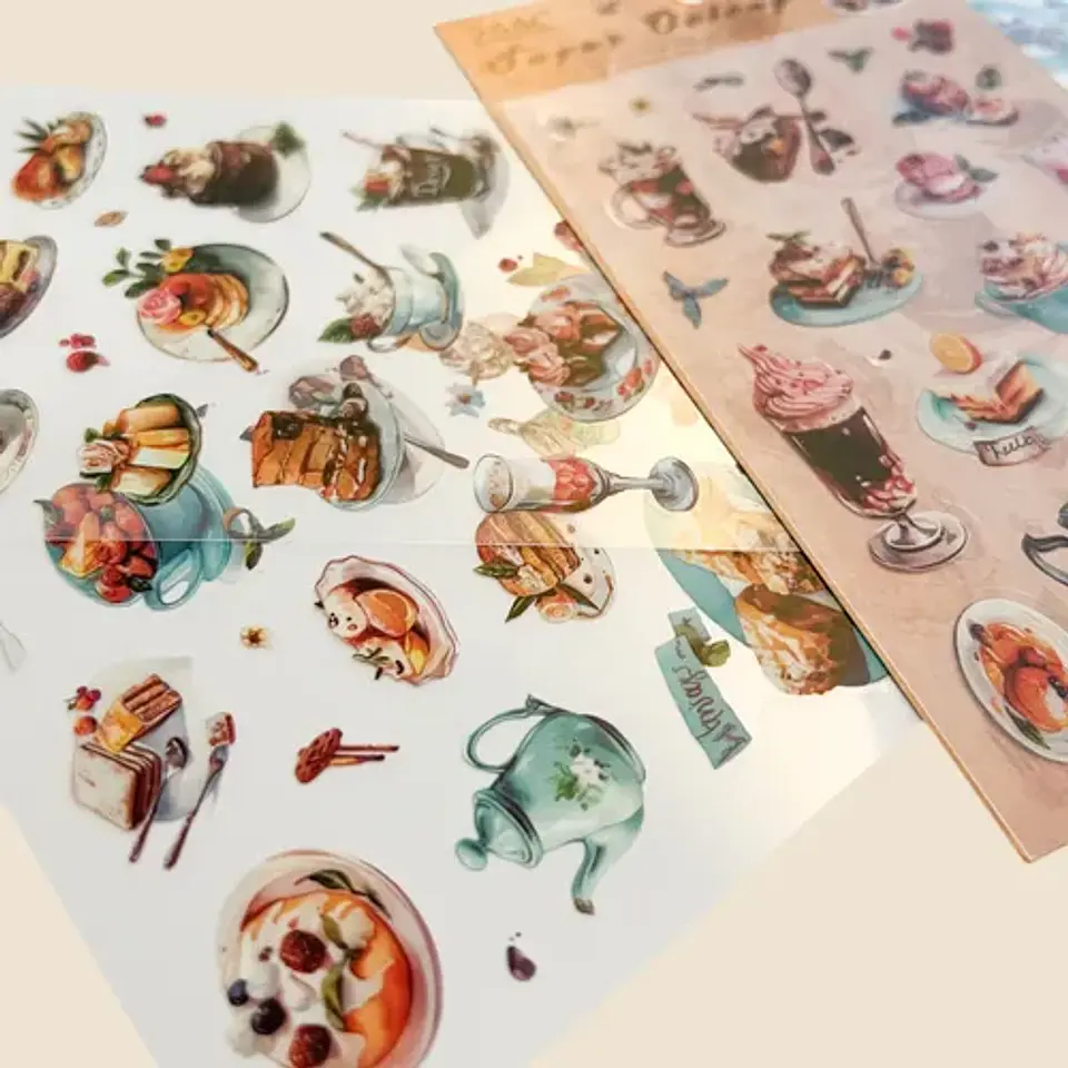 6 Láminas Stickers/pegatinas Para Junk Journal Y Journaling 2