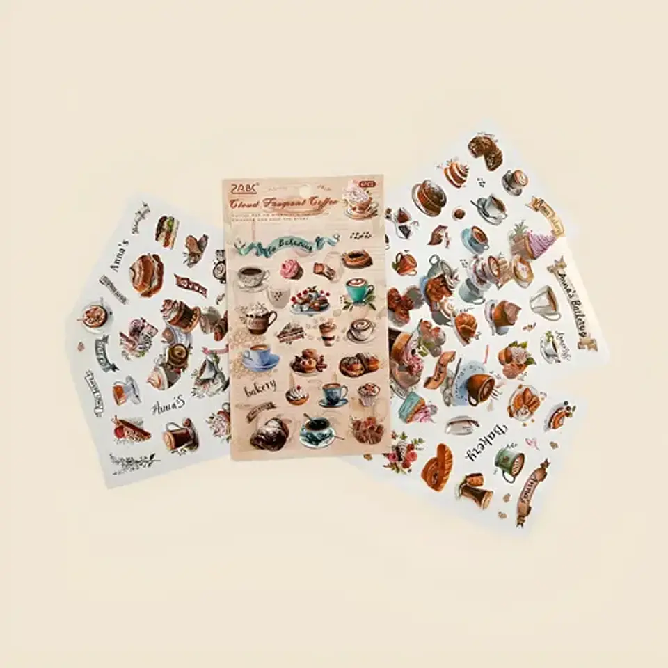 6 Láminas Stickers/pegatinas Para Junk Journal Y Journaling 7