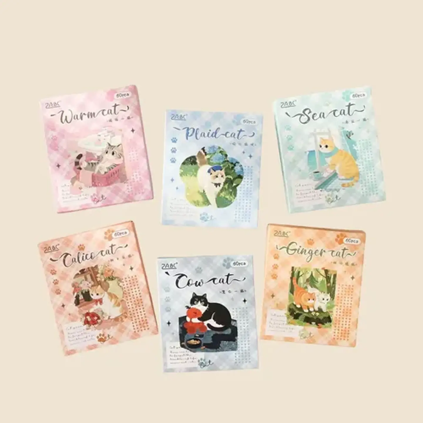 60 Stickers Gatito Kawaii / Pegatinas Gatos Junk Journal 7