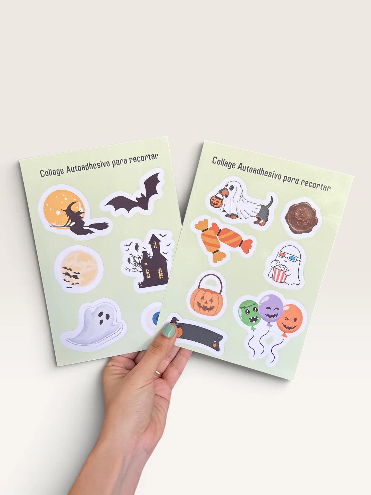 Set Stickers Y Papelería Halloween. Pegatinas Scrapbooking 5