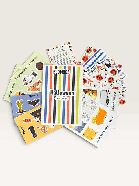 Set Stickers Y Papelería Halloween. Pegatinas Scrapbooking