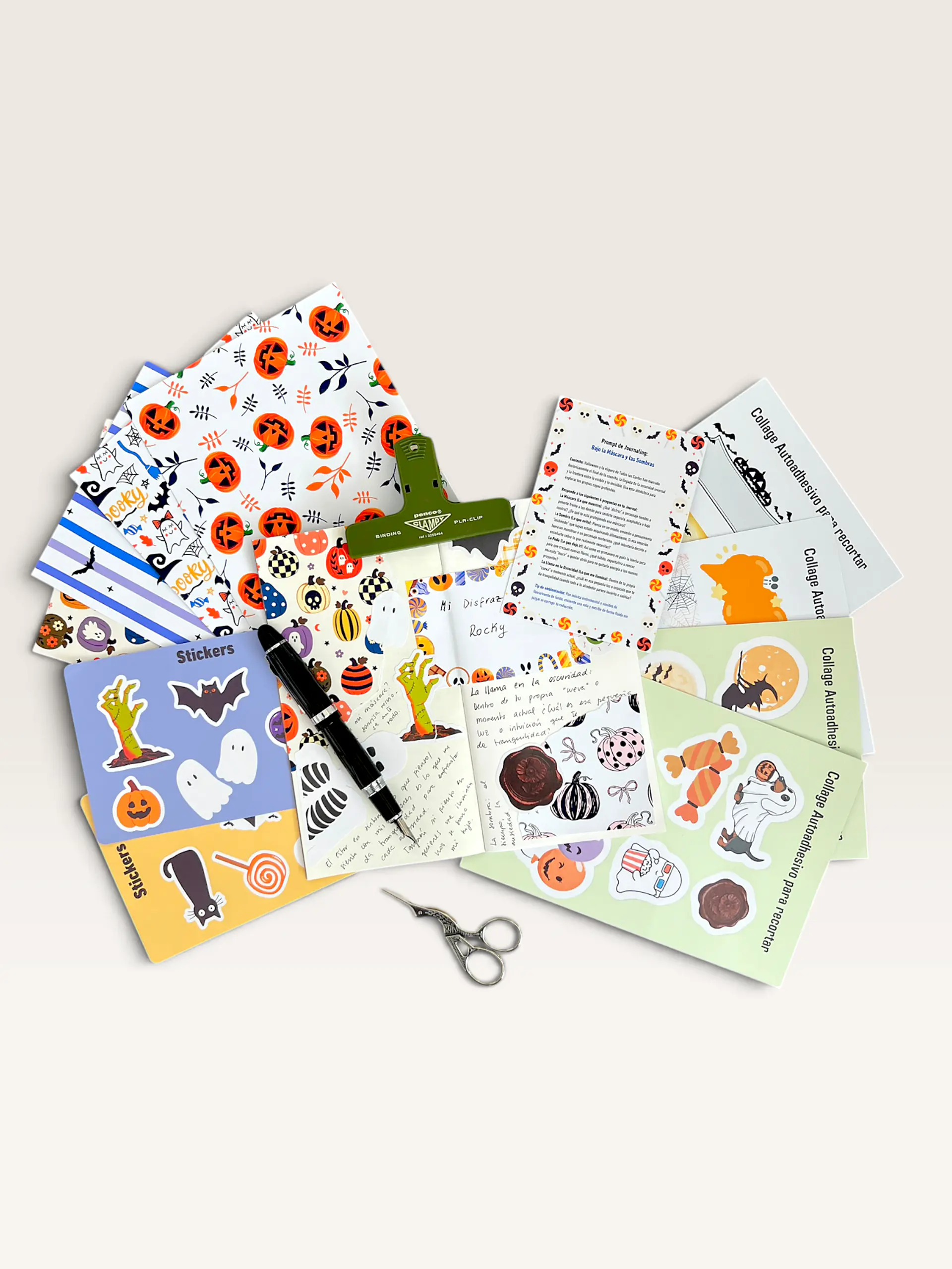 Set Stickers Y Papelería Halloween. Pegatinas Scrapbooking 10
