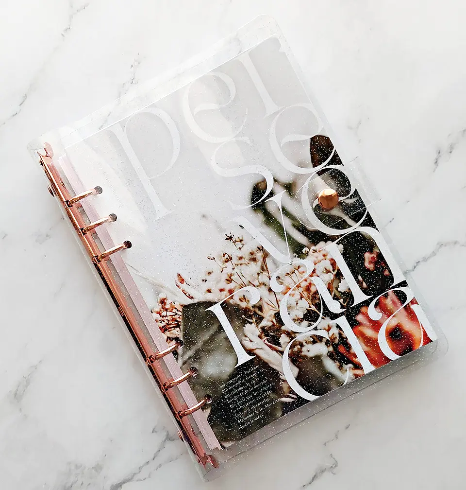 Binder Clear Glitter | A5 | Rose Gold 1