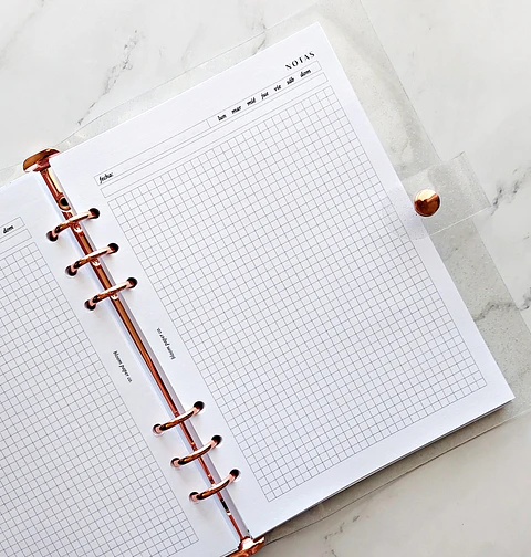 Binder Clear Glitter | A5 | Rose Gold