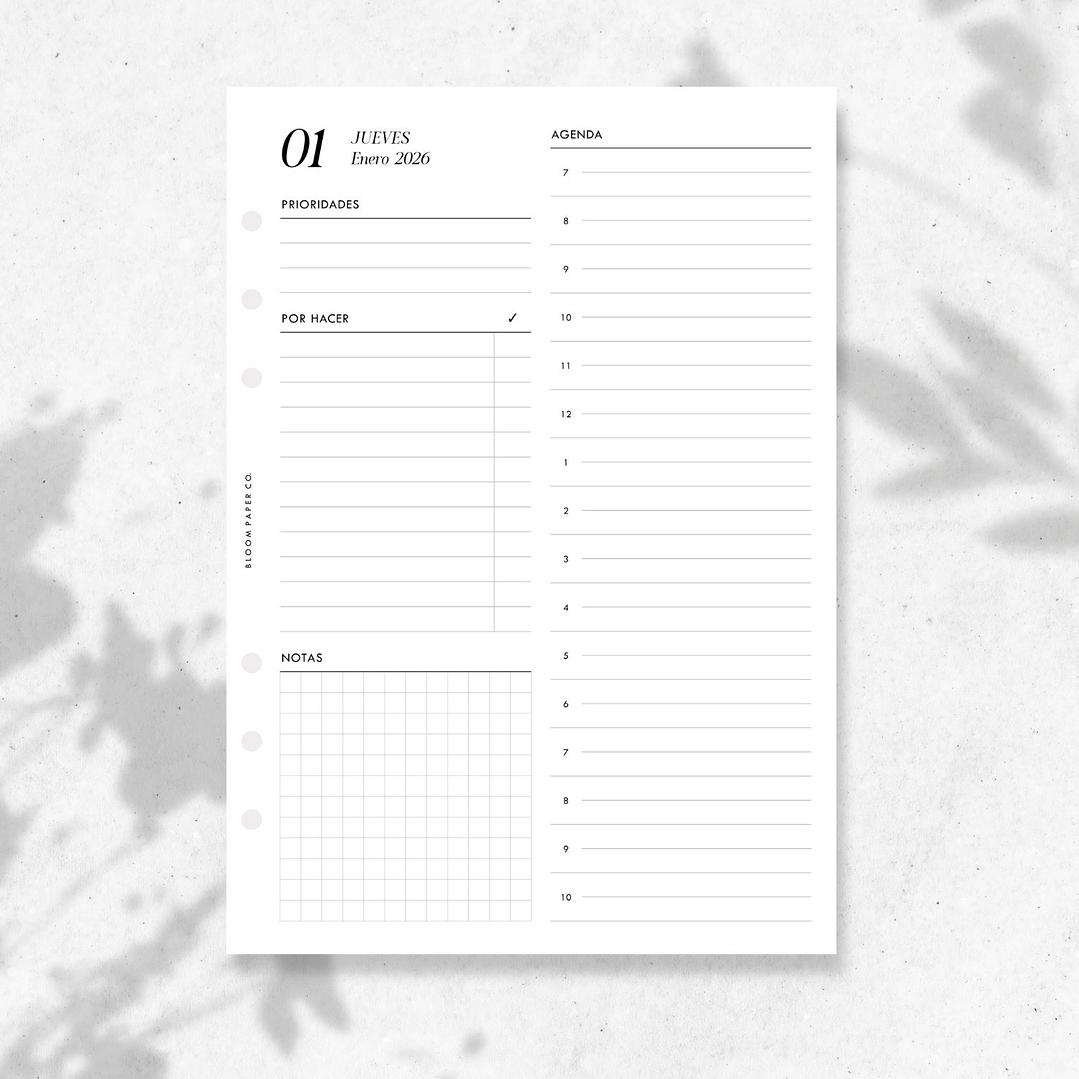 2026 | A5 | Vista Diaria | 1D1P (VERTICAL) 1