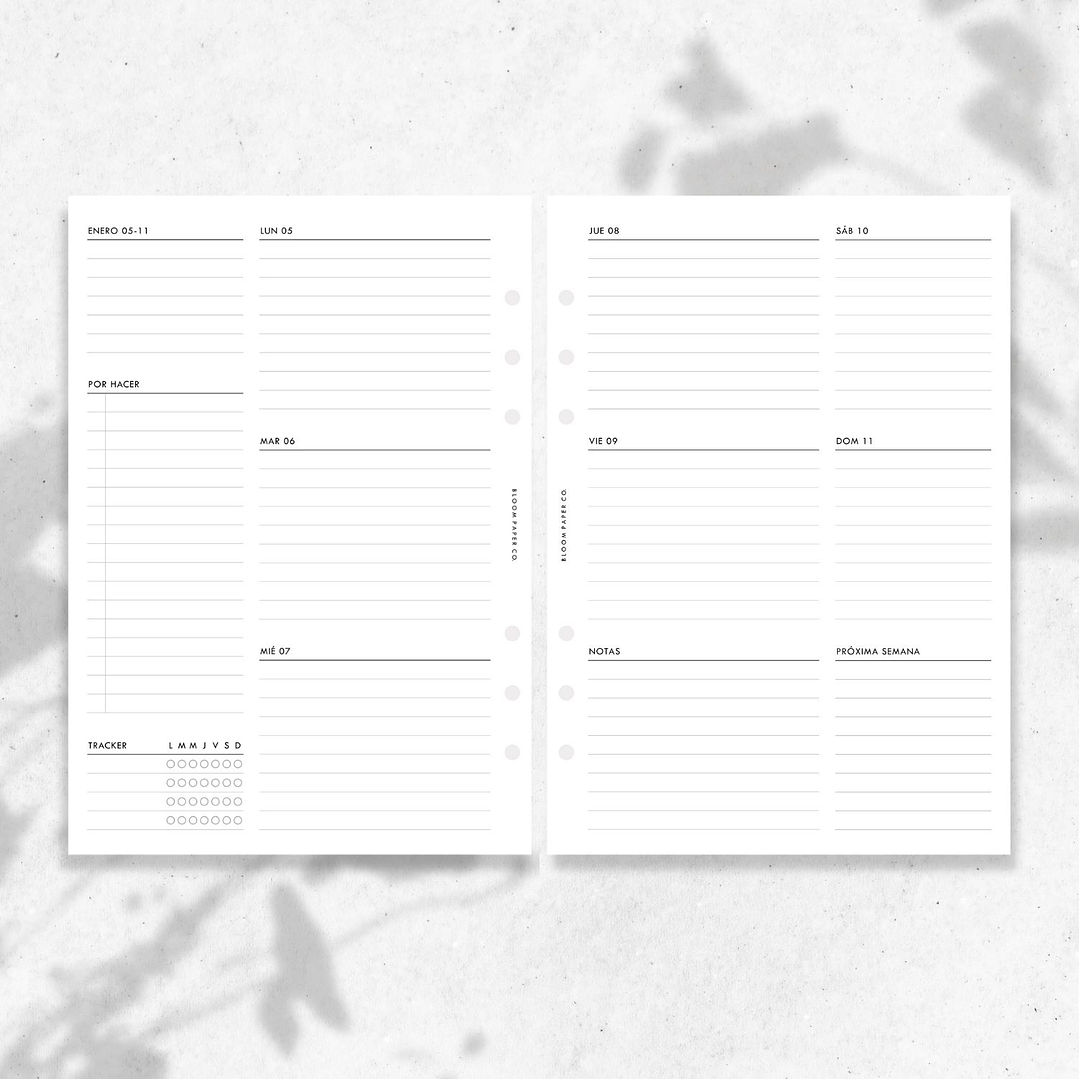 2026 | A5 | Vista Semanal 2P | HORIZONTAL 2