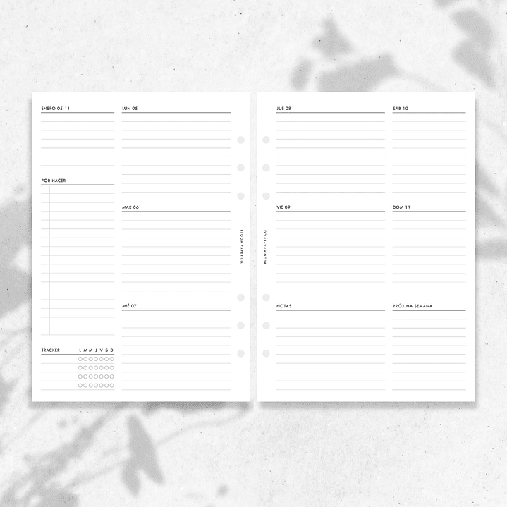 2026 | A5 | Vista Semanal 2P | HORIZONTAL 2