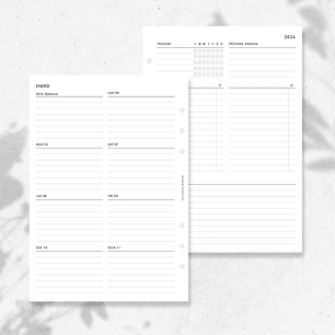 2026 | A5 | Vista Semanal en 2P | CON LISTAS