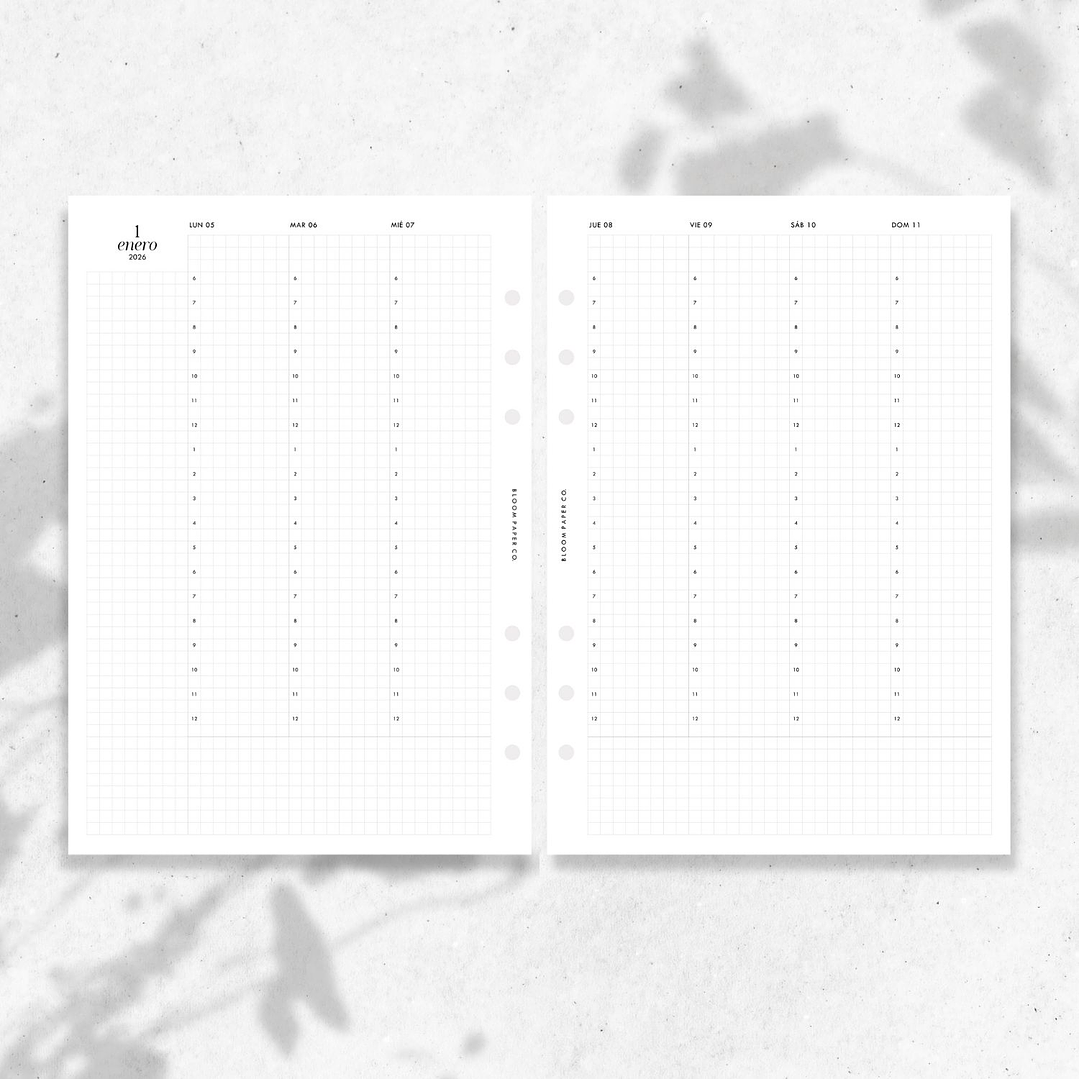 2026 | A5 | Vista Semanal en 2P | VERTICAL | Grid 2