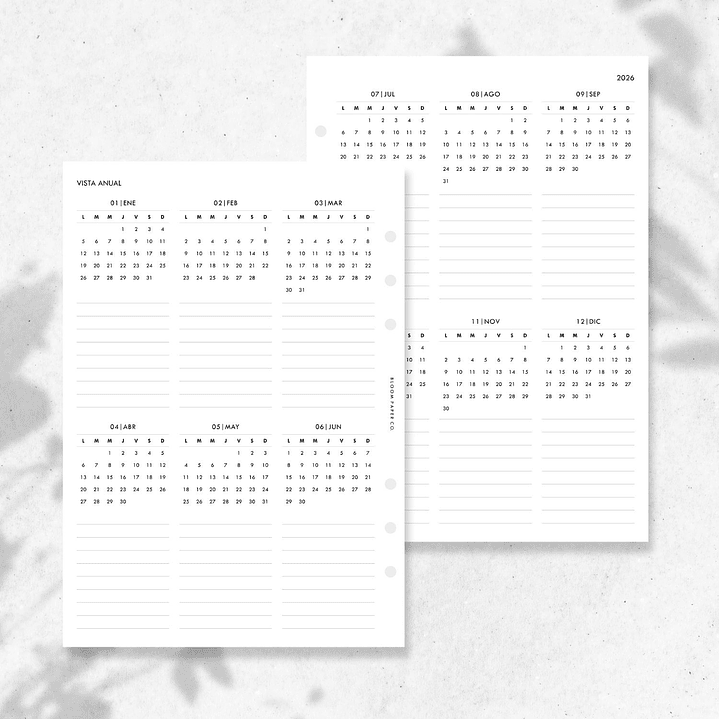 2026 | A5 | Set Calendarios 2