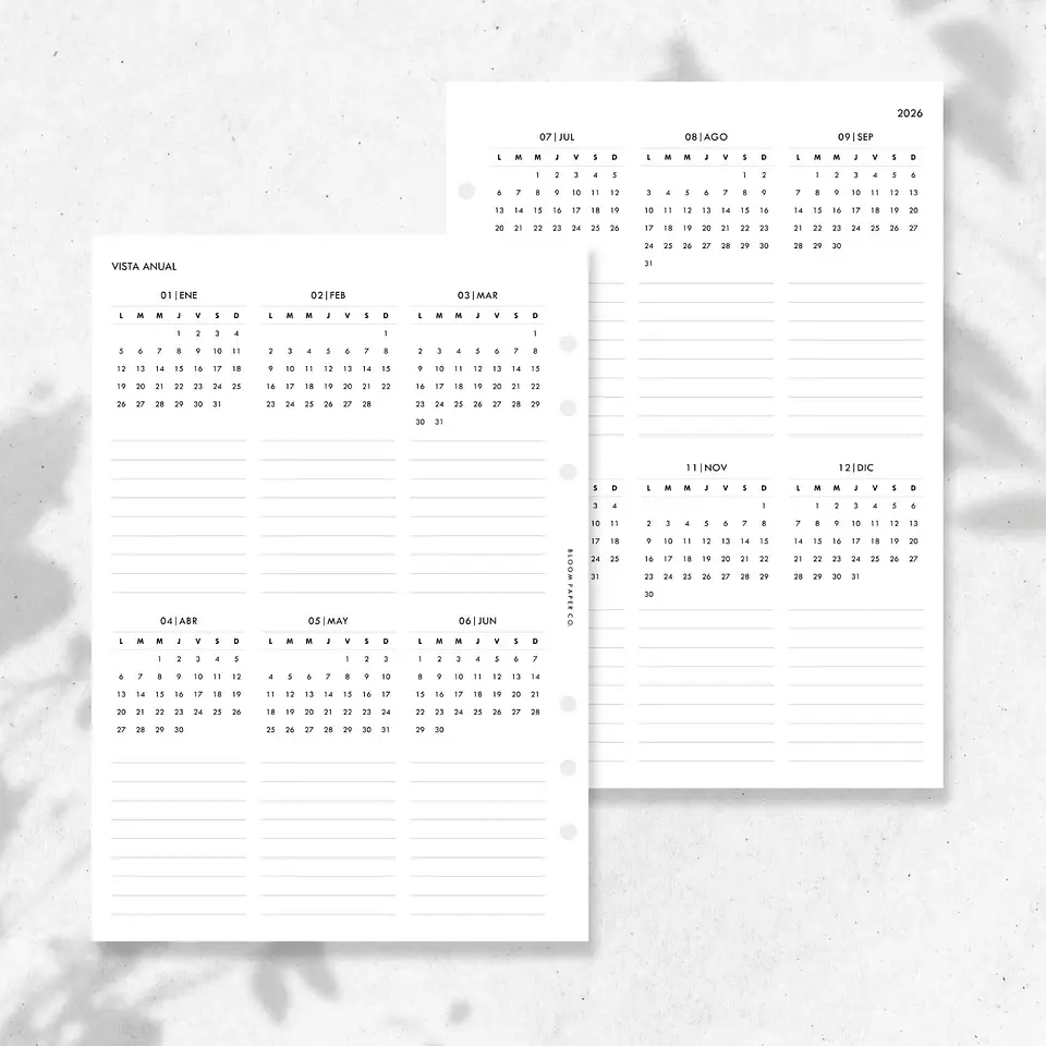 2026 | A5 | Set Calendarios 2