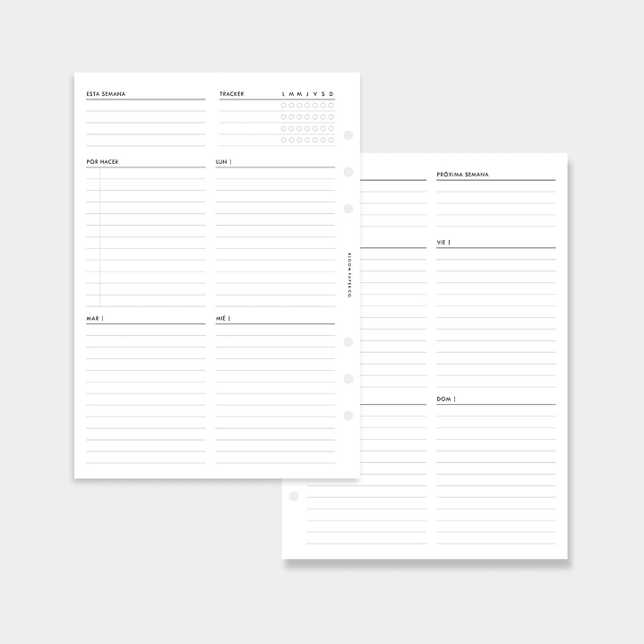 Insert | A5 | Vista Semanal en 2P (Clásica) 1