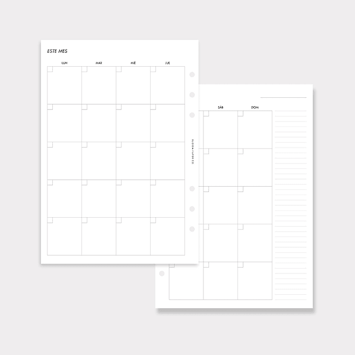 Insert | A5 | Vista Mensual en 2P 1