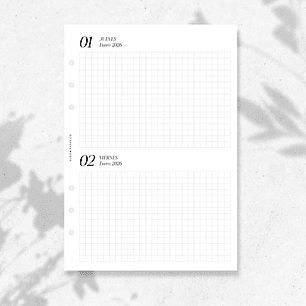 2026 | A5 | Vista Diaria | 2D1P (GRID)