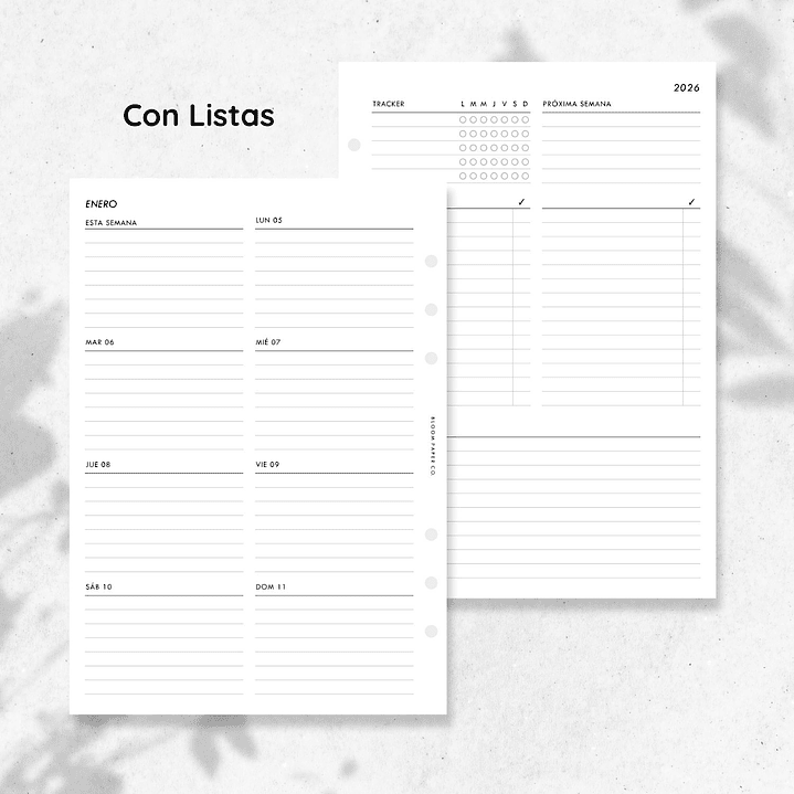 Agenda 2026 | Floral B&W 11