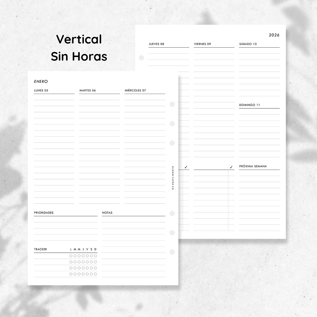 Agenda 2026 | Floral B&W 10