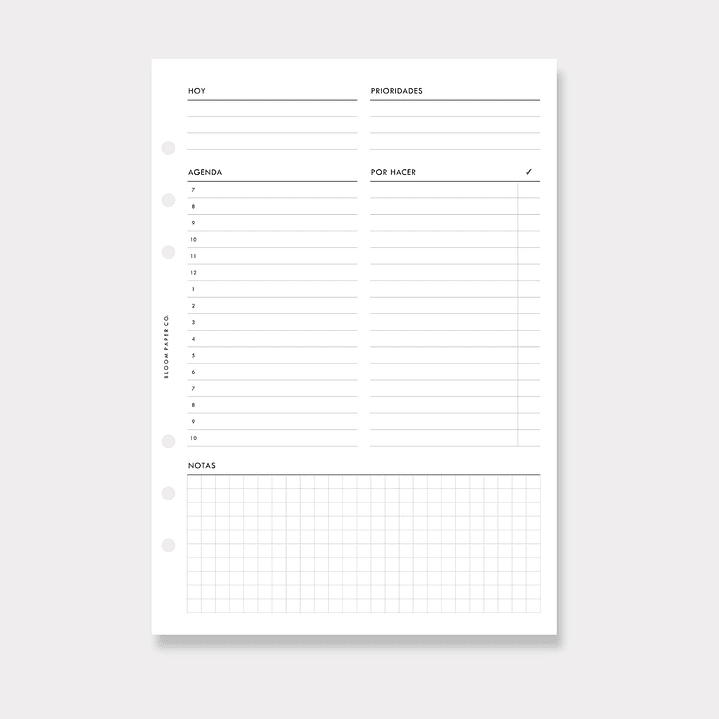 Insert | A5 | Vista Diaria en 1P (Clásica) 1