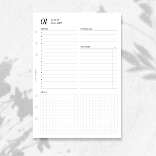 2026 | A5 | Vista Diaria | 1D1P (CLÁSICA)