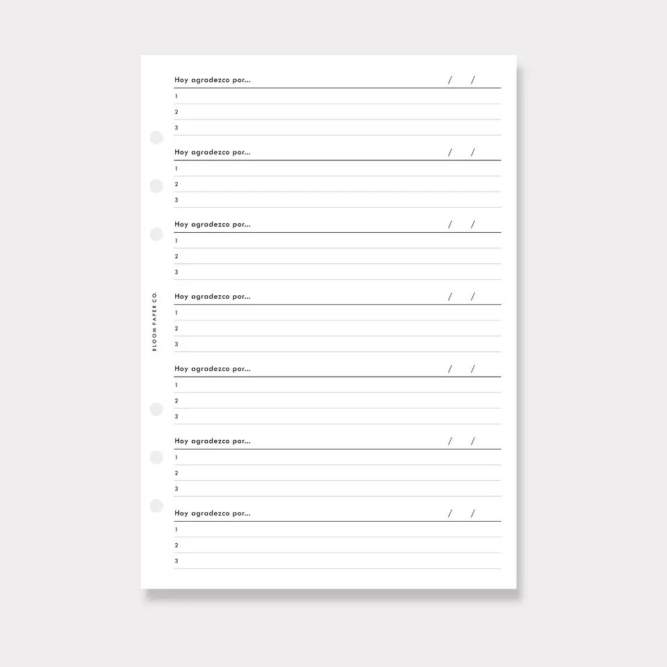 Insert | A5 | Diario de Gratitud 1