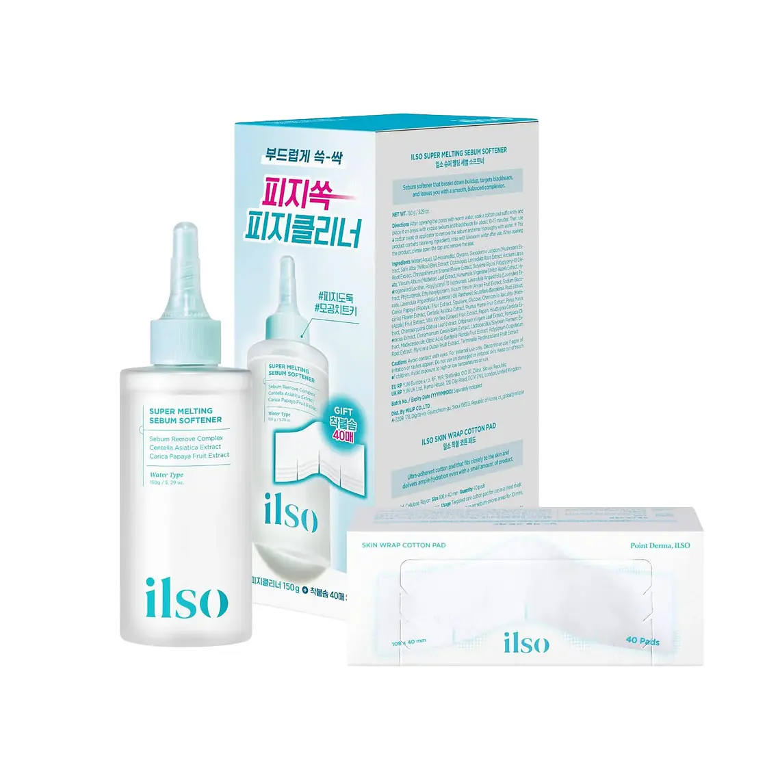 DEEP CLEAN MASTER – ILSO + SUPER MELTING SEBUM SOFTENER (COTTON PAD 40pcs) SET – ILSO 2