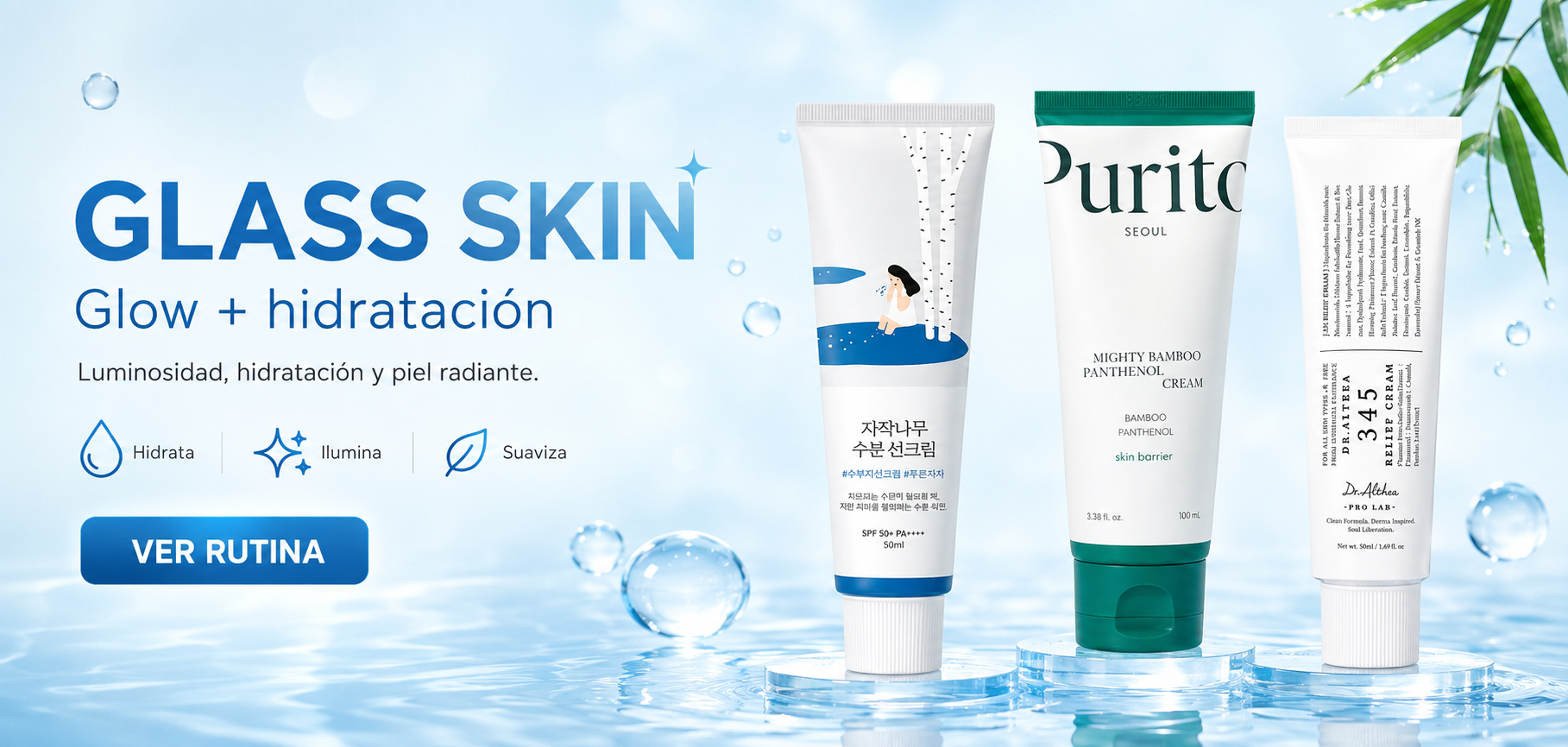 Rutina Glass Skin: glow e hidratación