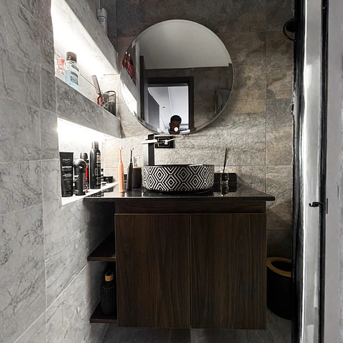 Mueble de Baño Madera Oscura