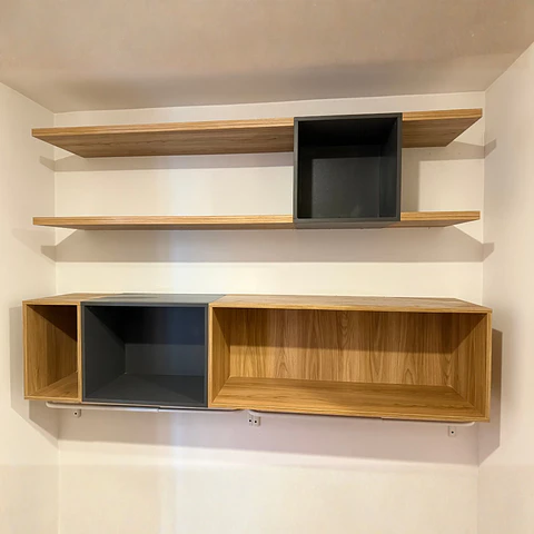 Repisa Modular Madera y Grafito
