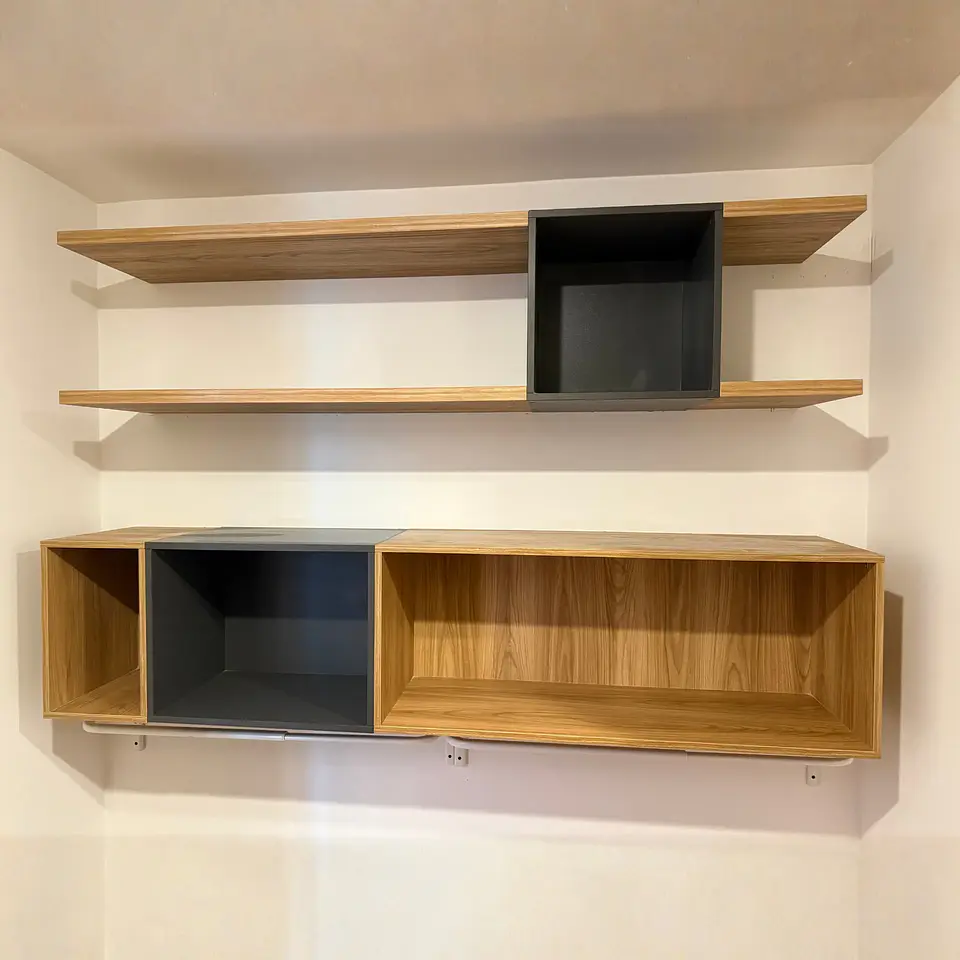 Repisa Modular Madera y Grafito 1