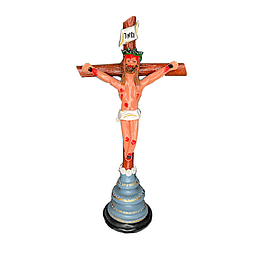 Ana Baraça – Excepcional cristo crucificado em barro policromado