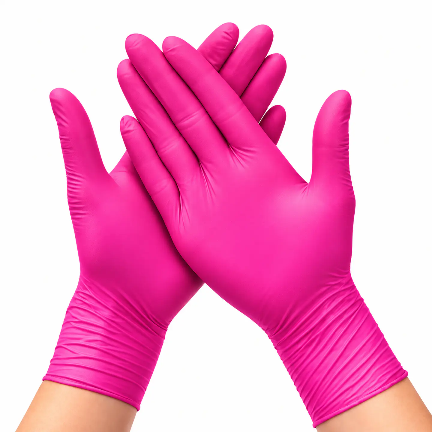Guantes rosados de nitrilo talla S 100u 1
