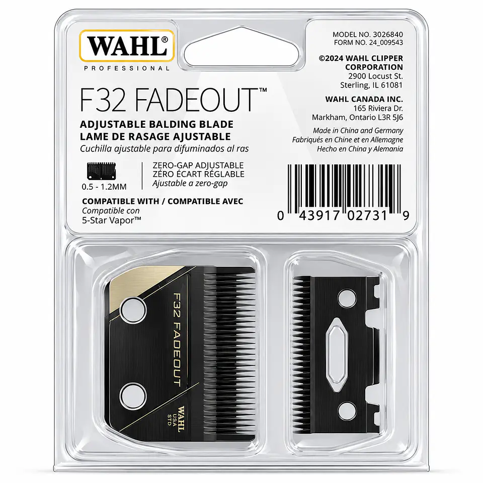 Cuchillas F32 FADEOUT para clipper whal vapor 1