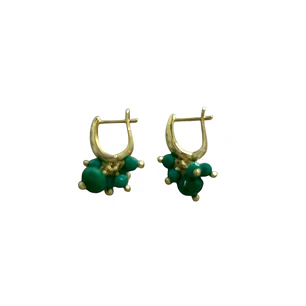 Aros cristales verde turquesa