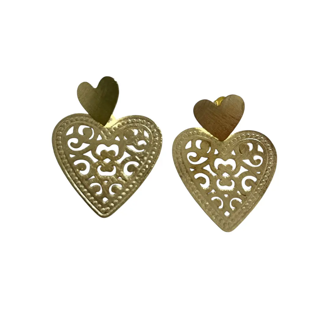 Aros corazón calado 1