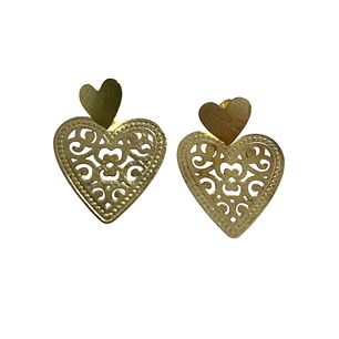 Aros corazón calado