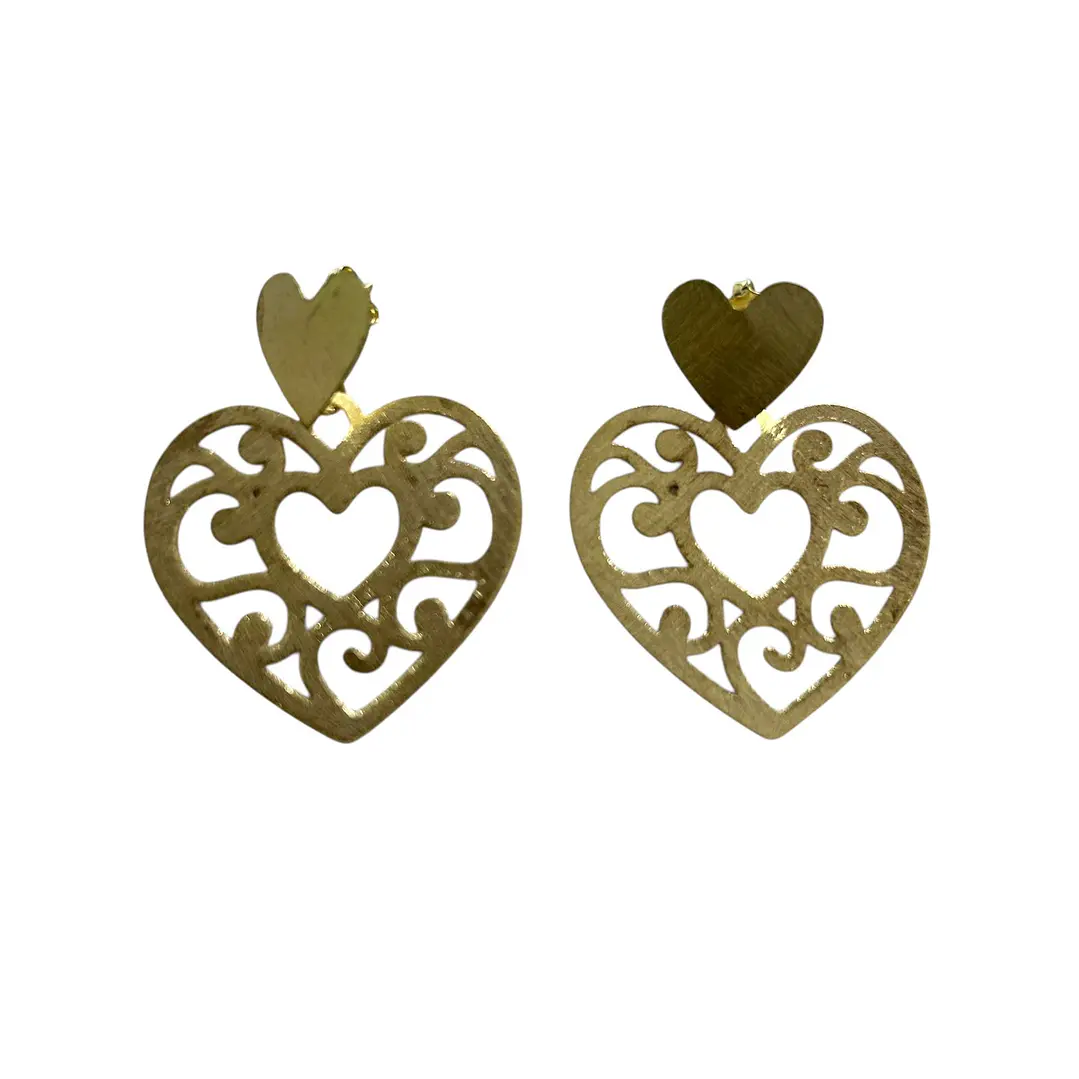 Aros corazón calado 1