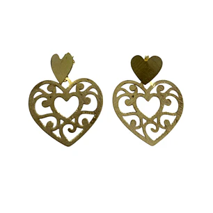 Aros corazón calado