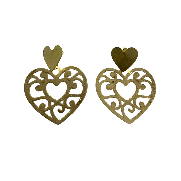 Aros corazón calado 1