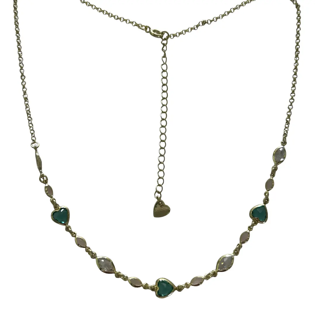 Collar corazones de cristales  1