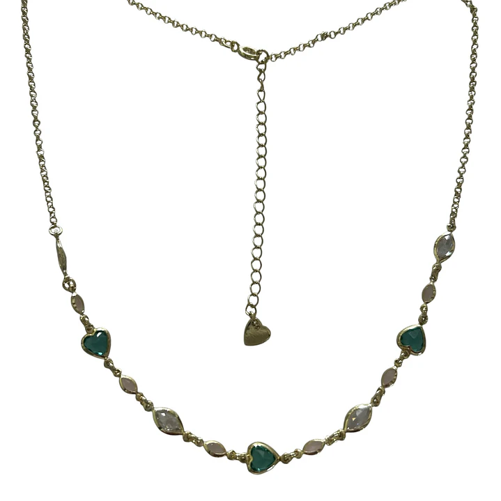 Collar corazones de cristales  1