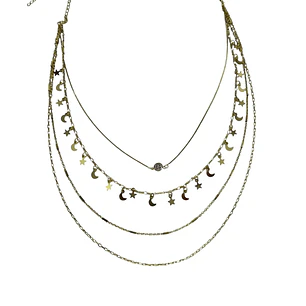 Collar cuádruple enchapado en oro 