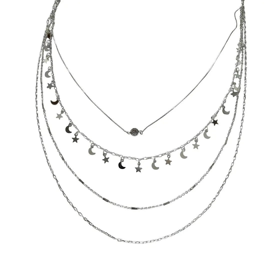 Collar cuádruple enchapado en plata 1